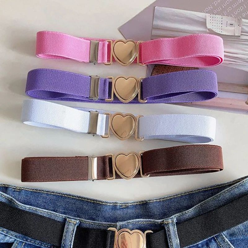 松紧皮带学生腰带带扣成人女性感简约风休闲风女士儿童女童牛仔