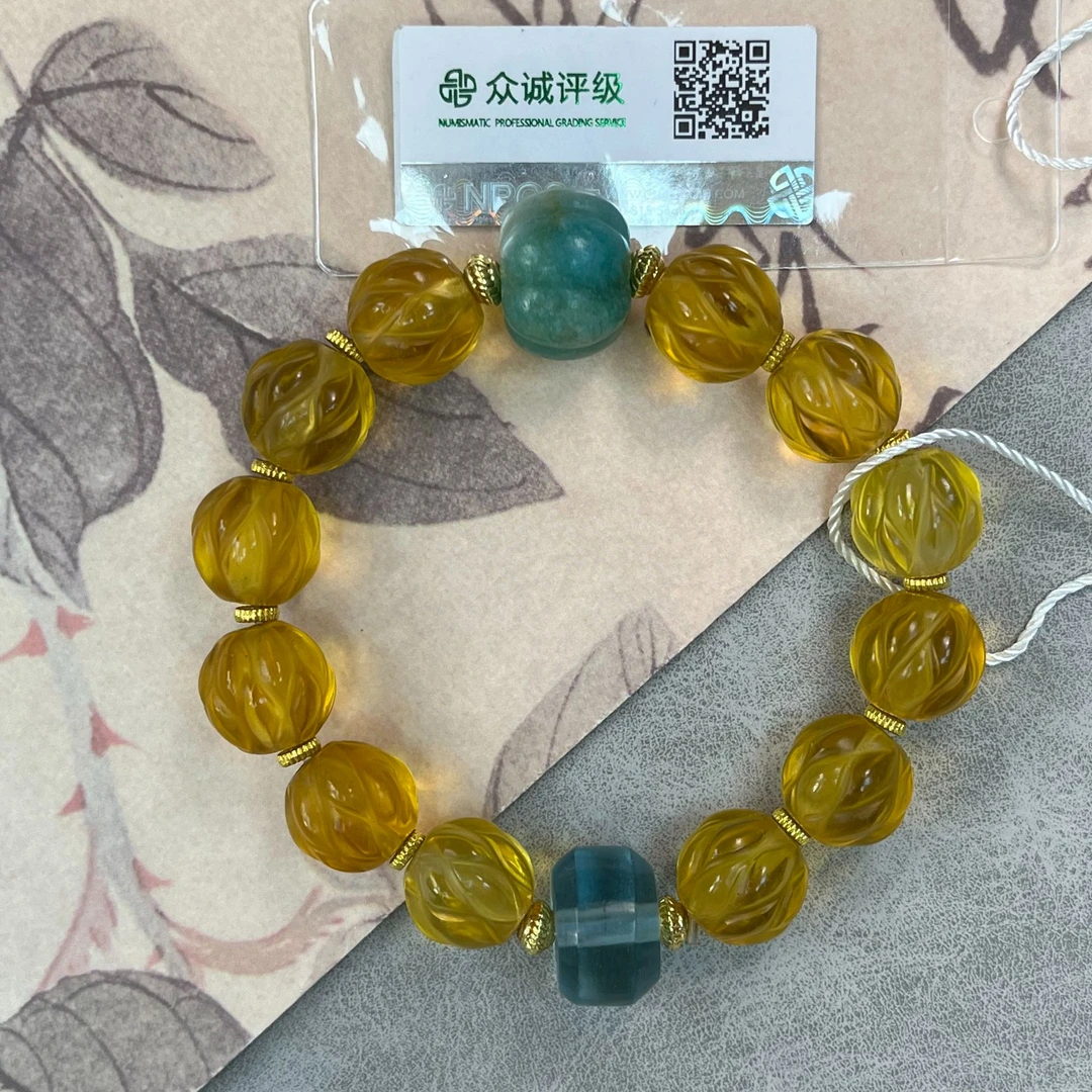 清代 黄水晶 带佛头 手串 YZ0569 [燕赵造物司］