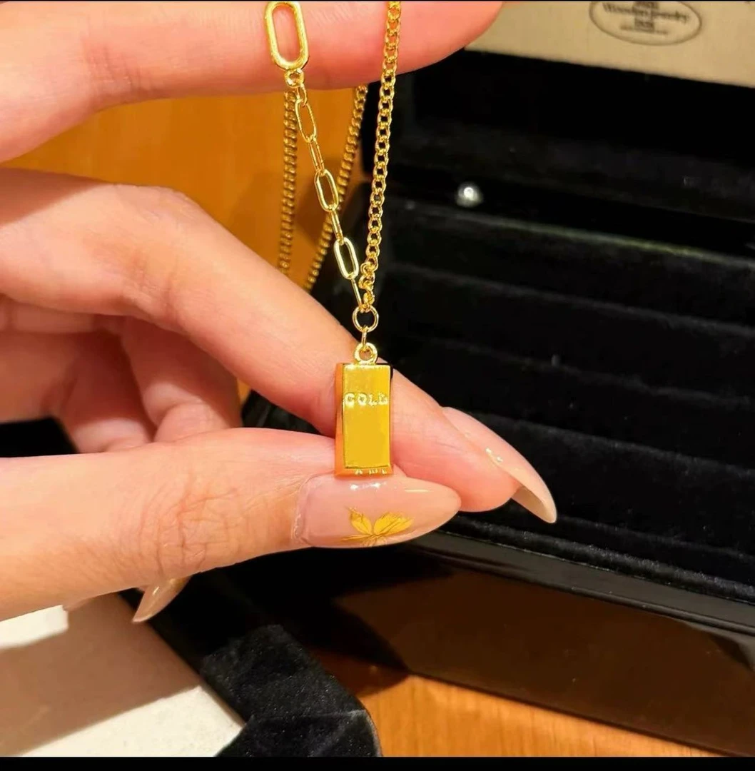 暴富小方砖项链BY206