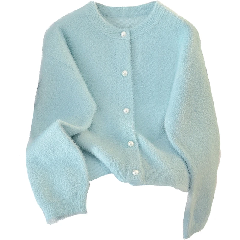 【品牌奥莱】她池2025春装新款女装单排扣短款风针织衫T51H0573Z