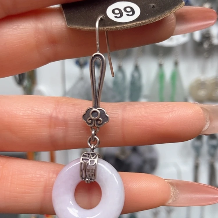 【闪购商品】翡翠耳饰银S925镶嵌晓**记耳饰