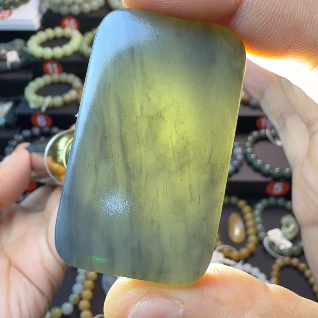 和田玉未镶嵌手链（一物一证 NGTC国检）新疆若羌聚墨青花无事牌