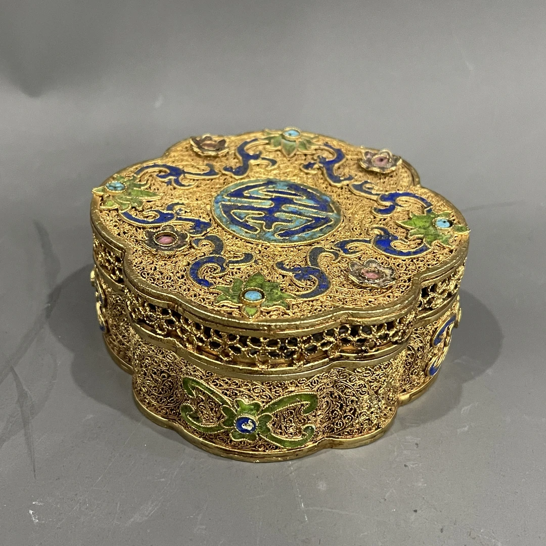 HZ89185鎏金花丝盖盒/朵云轩