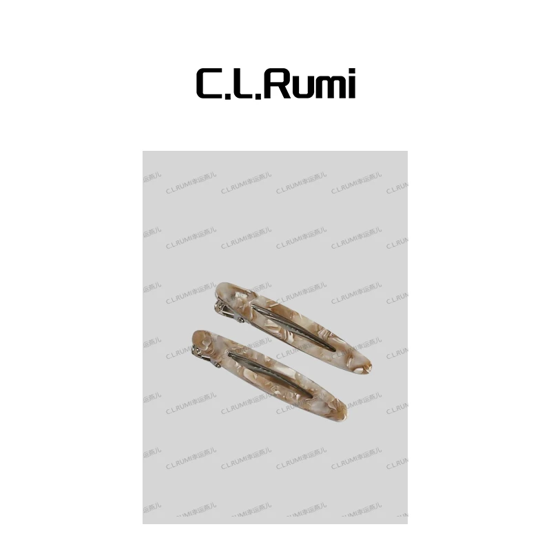 【Rumi小店】气质ins风玳瑁色侧边高级刘海夹玳瑁色金属发夹6753pj