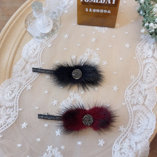 W1341韩系氛围减龄百搭简约轻奢砂糖简约弹簧夹