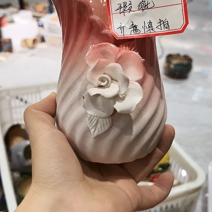 瓷片花盆多肉植物艺术品品