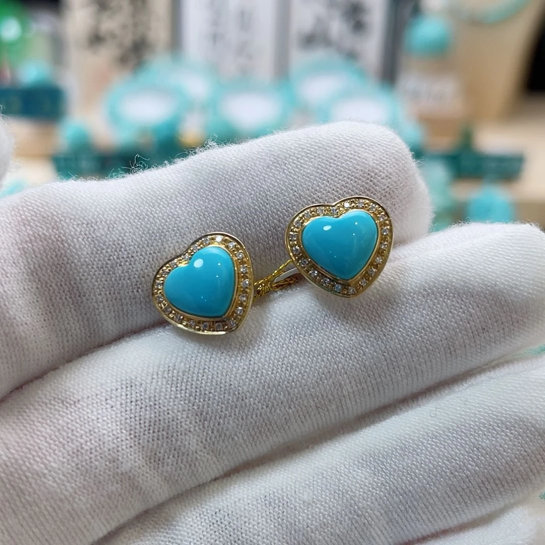 绿松石珠宝奇石18K金镶嵌