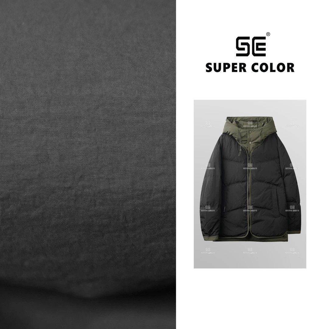 supercolor【假两件鹅绒服】24ss//潮流冬季男女同款连帽鹅绒服 D