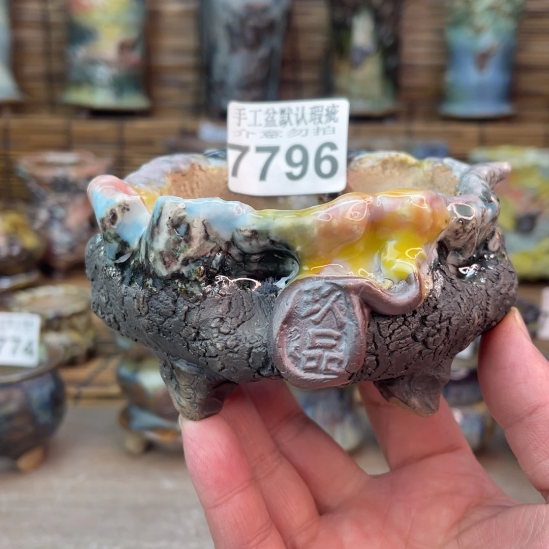 手工花盆默认瑕疵完美者勿拍