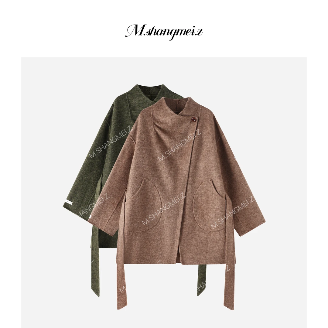 M.SHANGMEI.Z/沐熙【风的季节】美大哥绒面保暖羊毛毛呢外套X082968