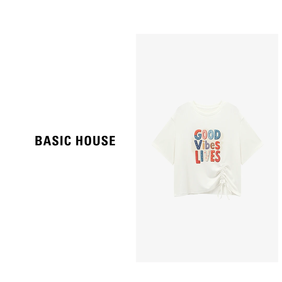 百家好夏季卡通印花减龄韩系ins慵懒风休闲短袖女T恤-B0625B5AKL2