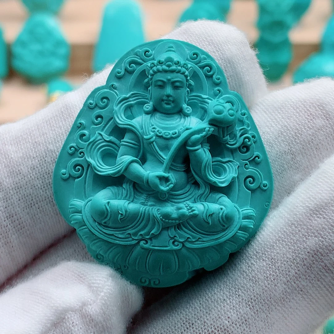 绿松石未镶嵌普贤菩萨