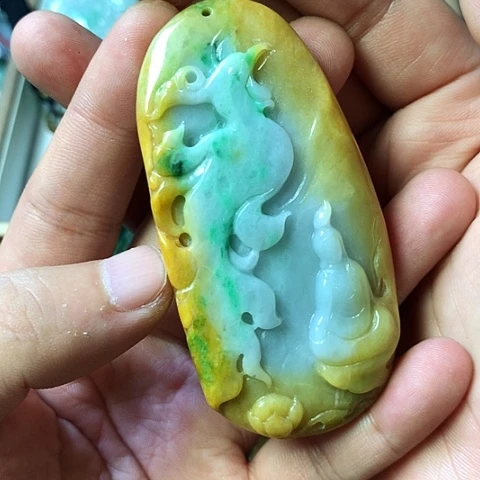 颈饰未镶嵌翡翠福豆豆珠宝翡翠颈饰