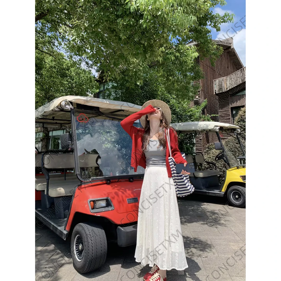 【唐小木】早秋新款时尚气质显瘦半身裙长款蕾丝半裙   X0556