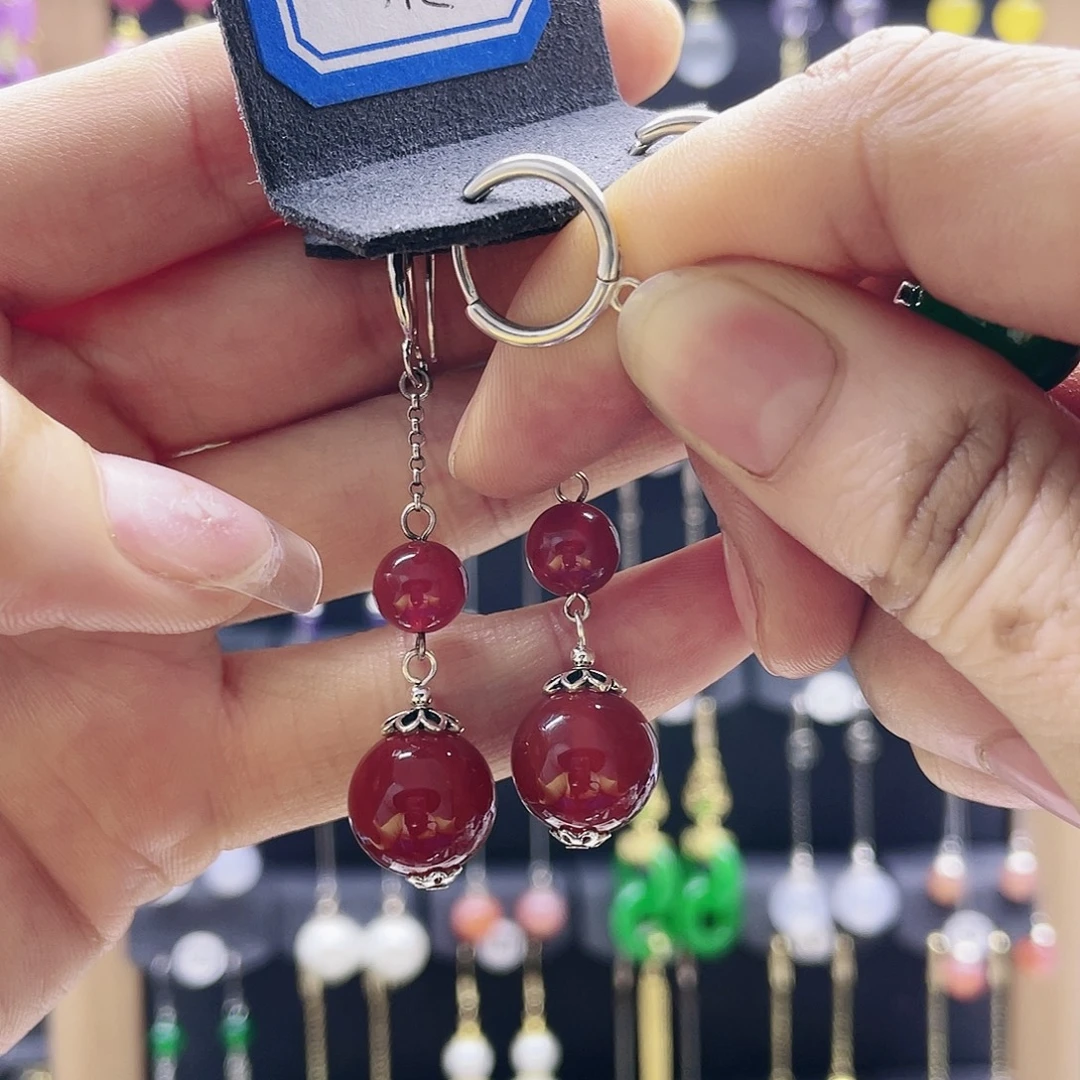 锆石非金属925银47号改大耳圈12mm珠珠