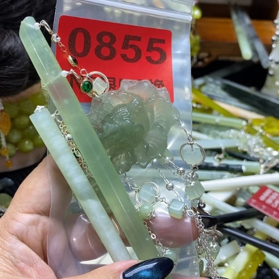 壮***妈蛇纹石玉未镶嵌发簪