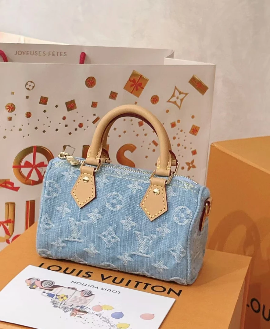 99新 LouisVuitton/路易威登 speedy nano丹宁牛仔/优品