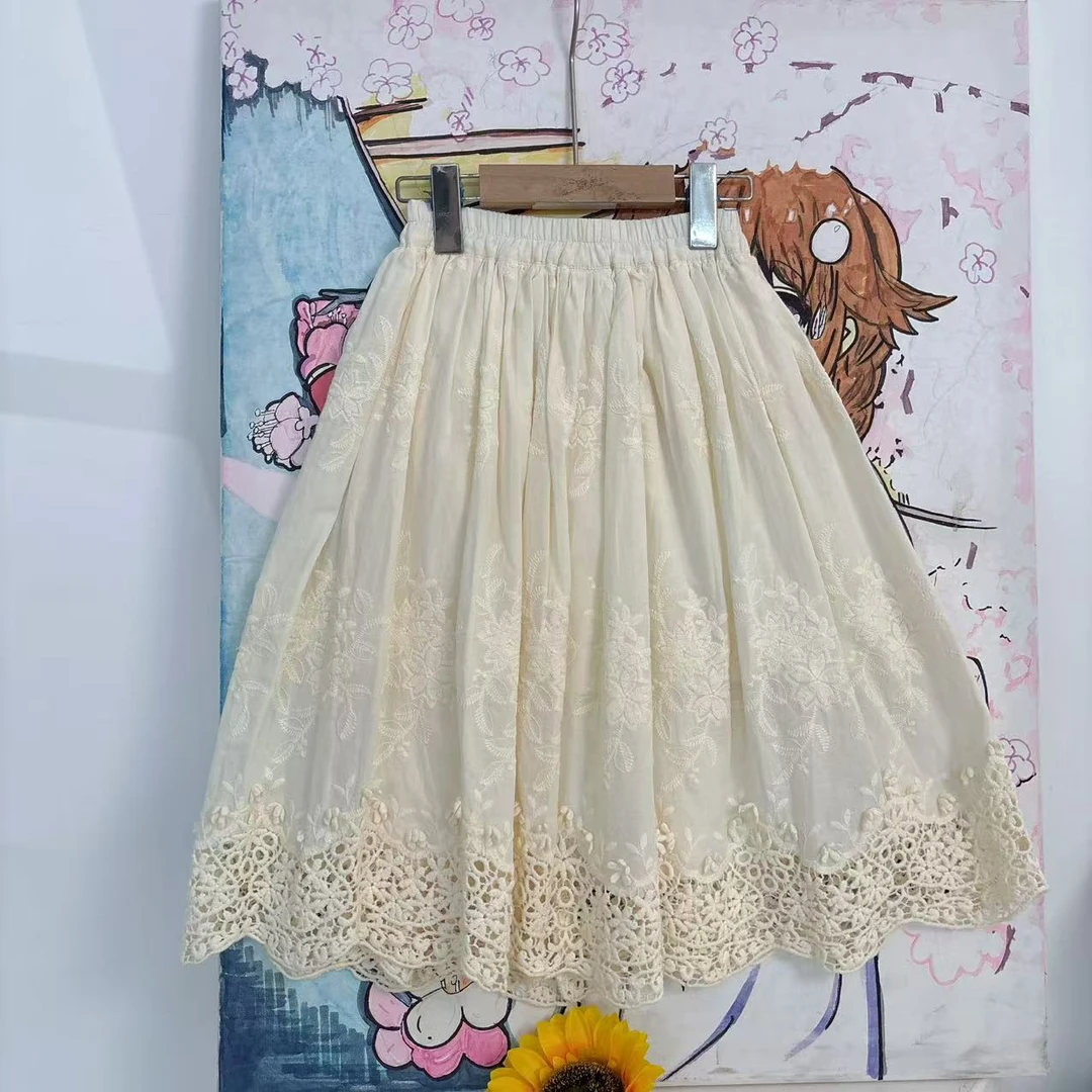 798新款时尚浅杏色定位花半裙