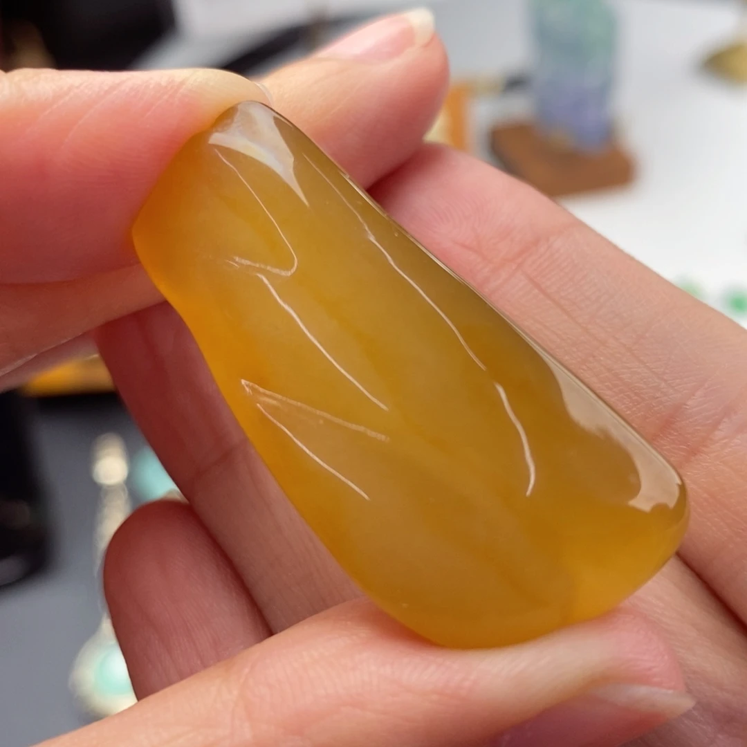 定制翡翠未镶嵌    胶胶润润 冰黄胶块