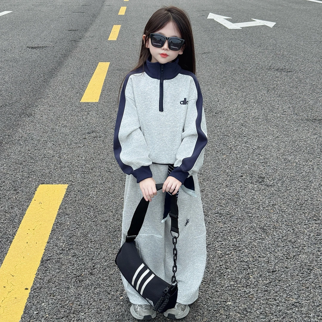 女童卫衣套装秋2025新款儿童洋气运动上衣小女孩秋装韩里韩气穿搭