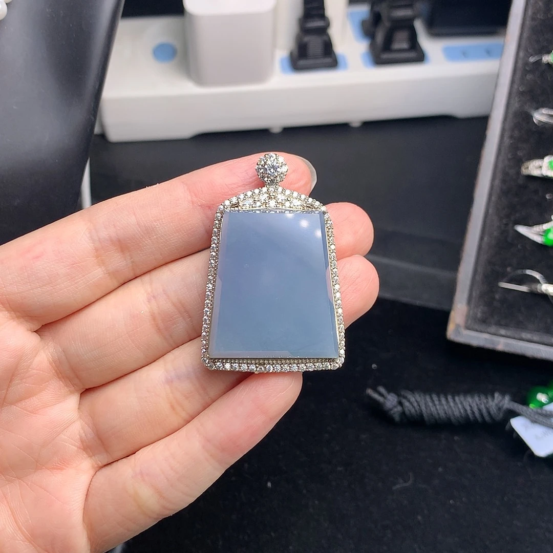 【闪购商品】翡翠银S925镶嵌吊坠(不含链)Z**语