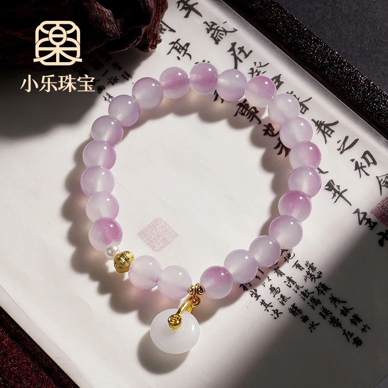 非金属玻璃手链 原创设计古风女生拼色平安扣手链-Y1047