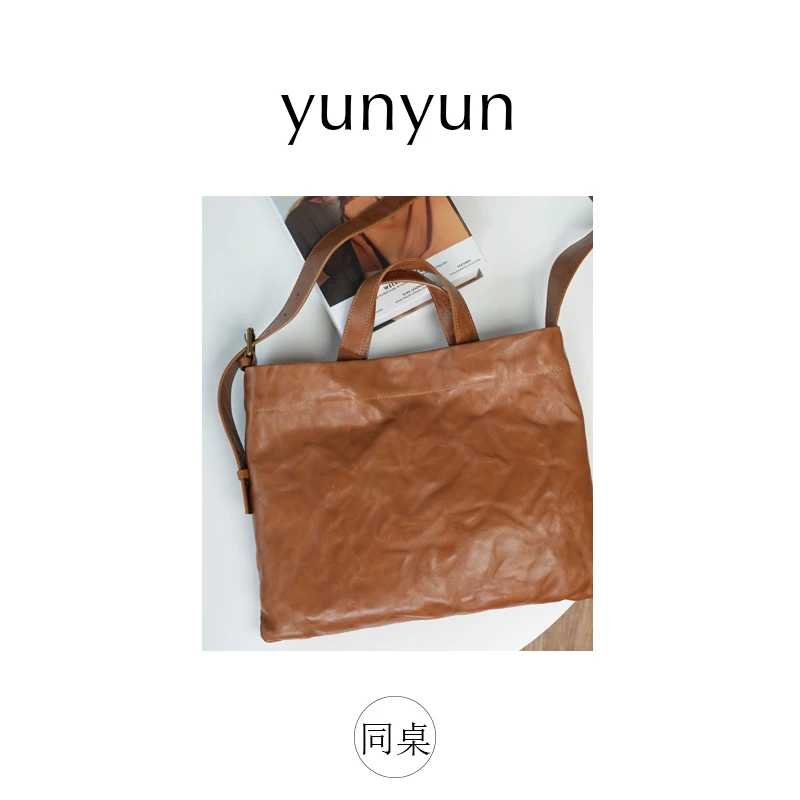 芸芸【同桌】可折叠单根托特包纯色单肩斜挎包复古潮流英伦风#6687