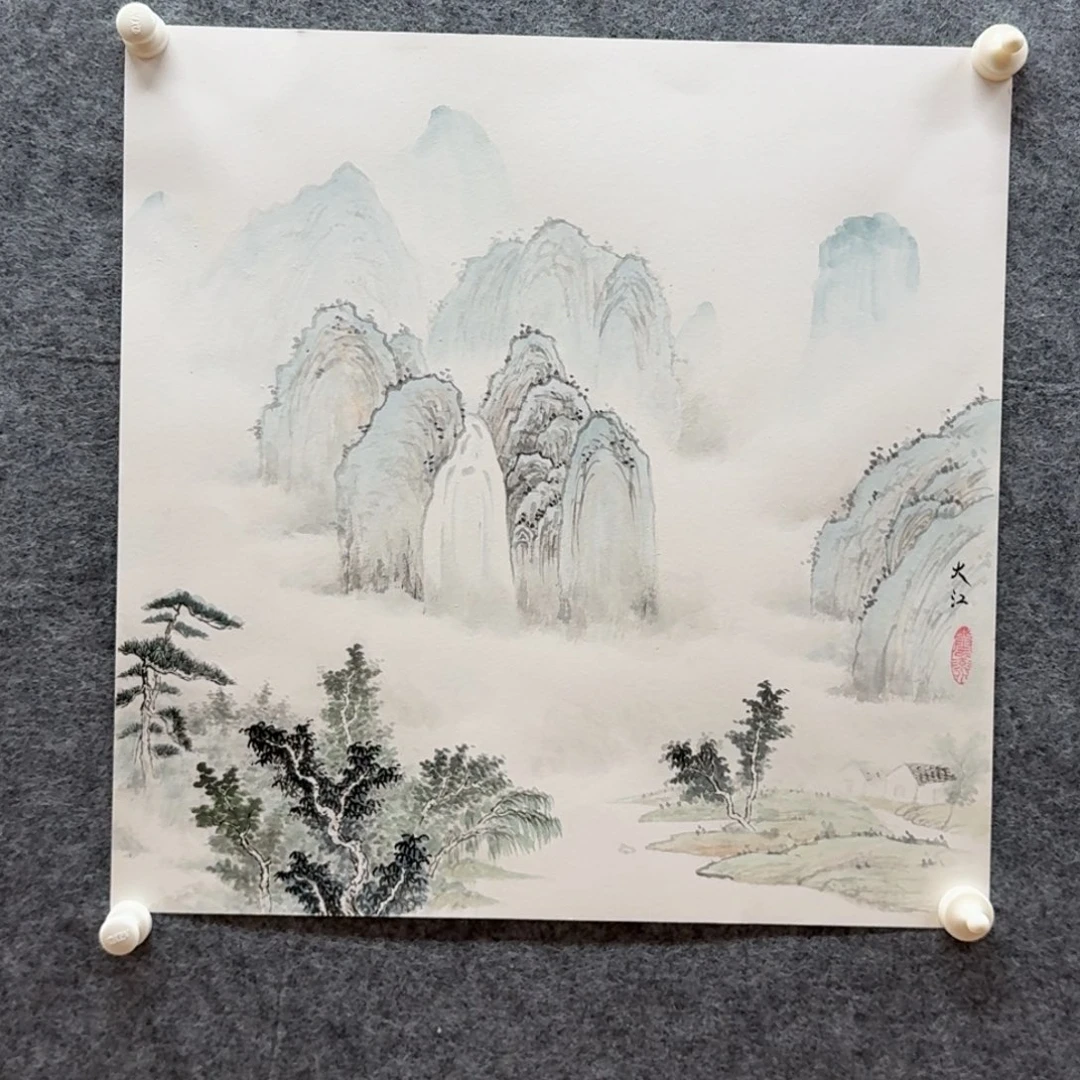 国画50卡纸作品山水
