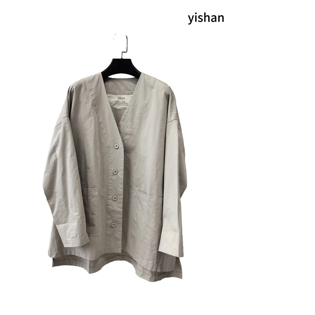 V领1手长风衣外套气质长袖时尚休闲轻奢百搭女士春季简约宽松