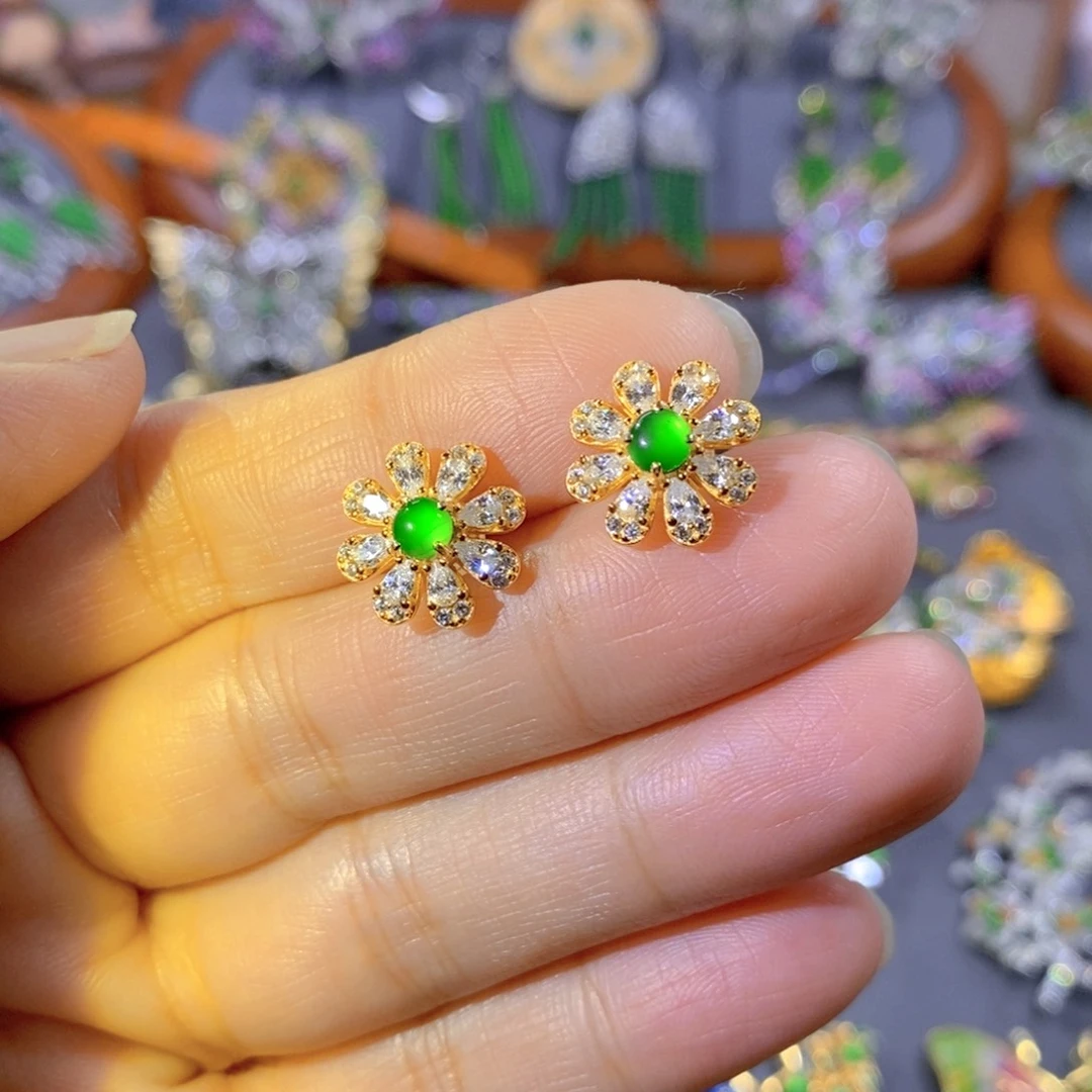 颈饰银S925镶嵌翡翠