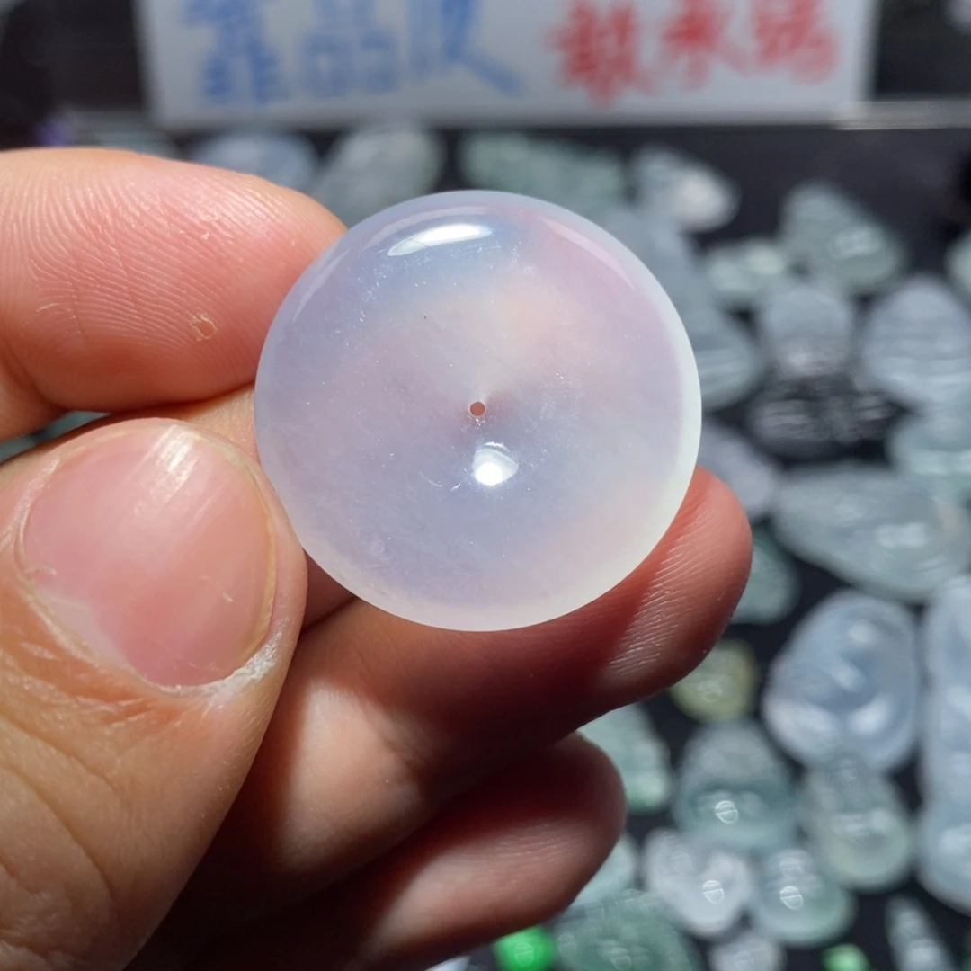 翡翠未镶嵌颈饰紫平安扣