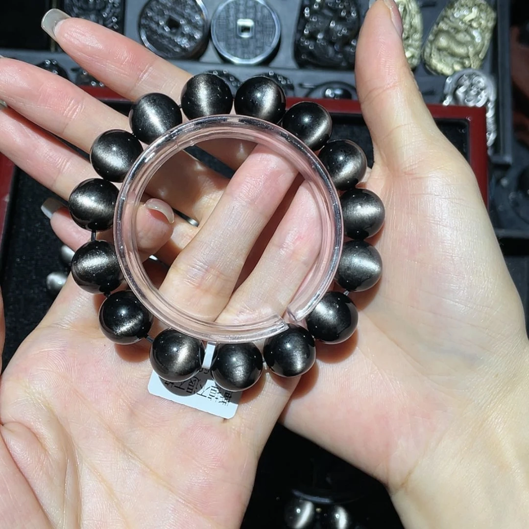 【闪购商品】未镶嵌黑曜岩手链Y***