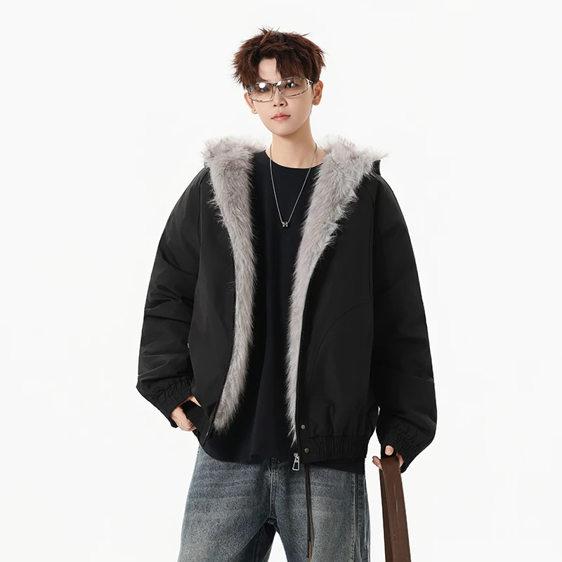 M8602美式复古毛领座山雕棉服男冬季潮牌cleanfit加厚工装棉衣