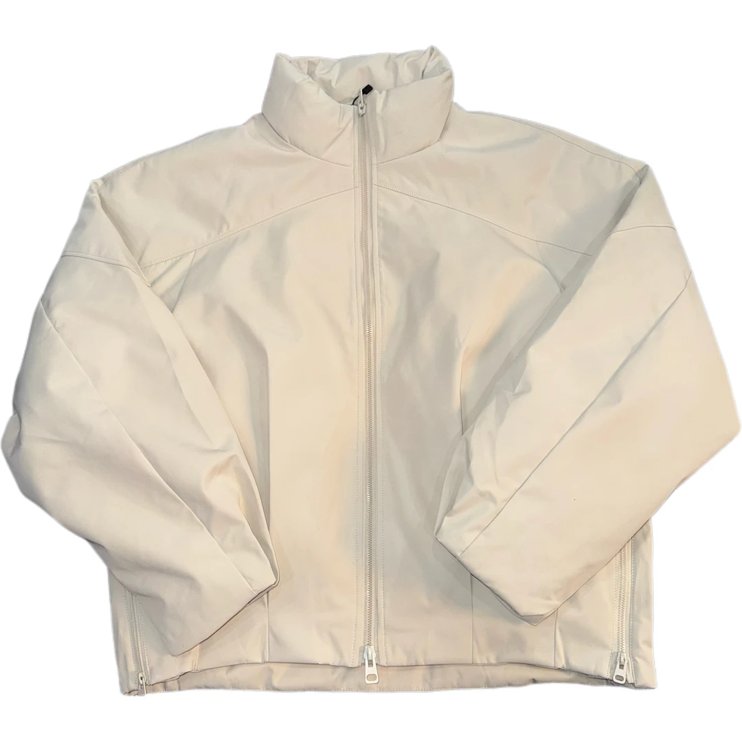 百叶窗立体褶皱立领宽松派克结构羽绒服外套2690