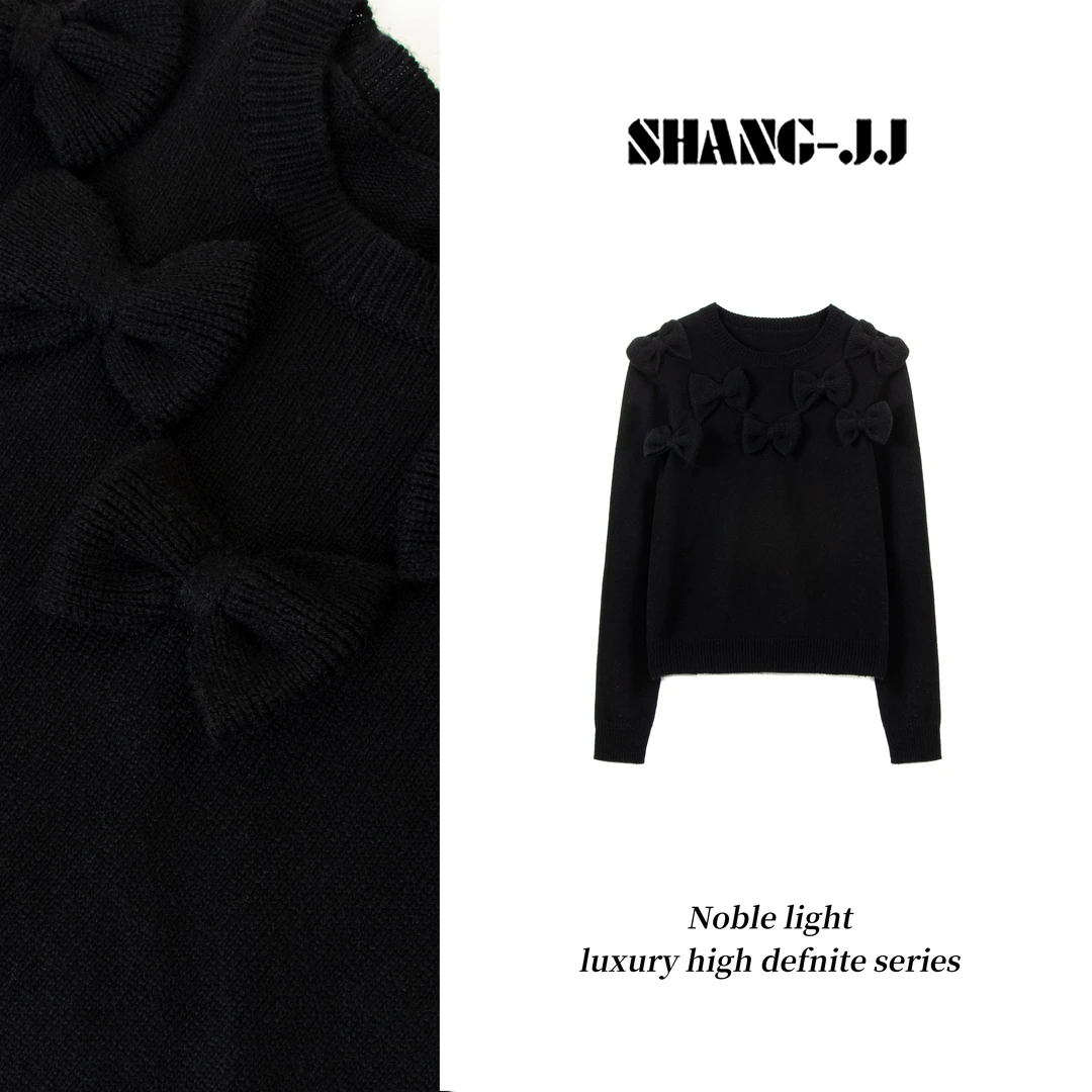 SHANG-JJ【翩翩起舞】25ss新品羊毛纱线混纺毛衫q133282p