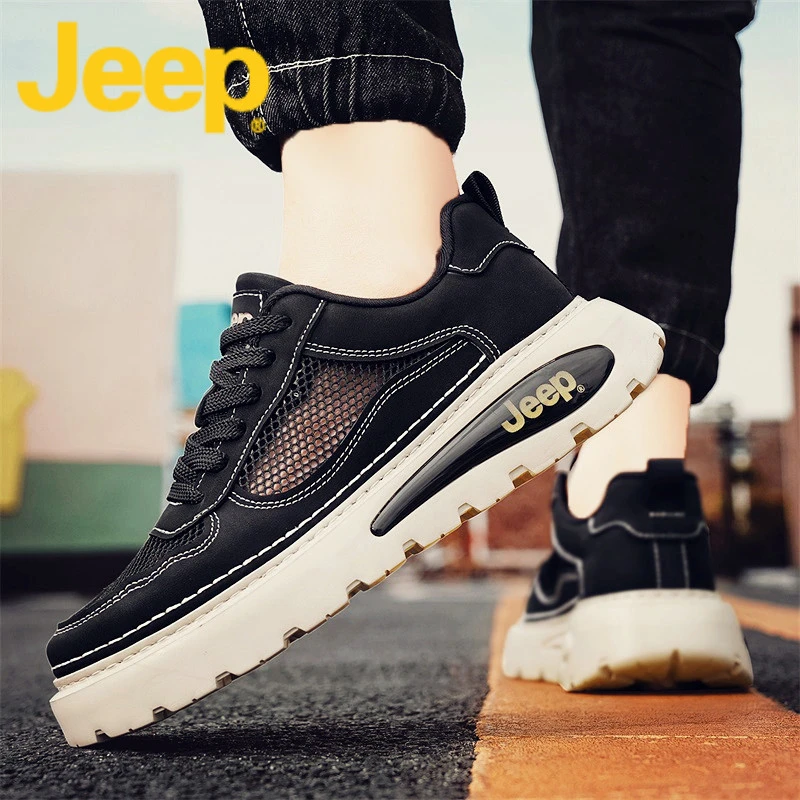 JEEP吉普板鞋男鞋春季2025新款高端爆款透气网面运动休闲鞋子男士