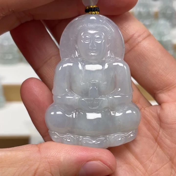 翡翠未镶嵌套链天然缅甸翡翠A货观音18号