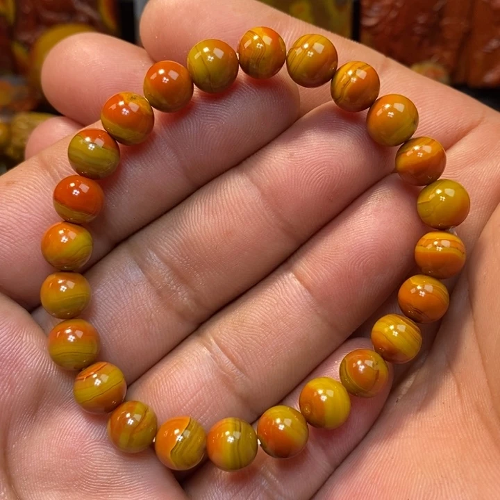 玛瑙/玉髓战国红大湾料手链未镶嵌小*哥