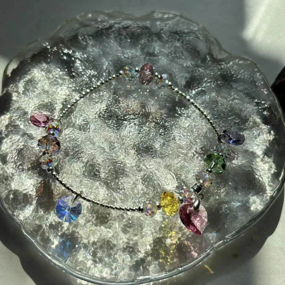 925银合成锆石手链 东大门华子银手链S79