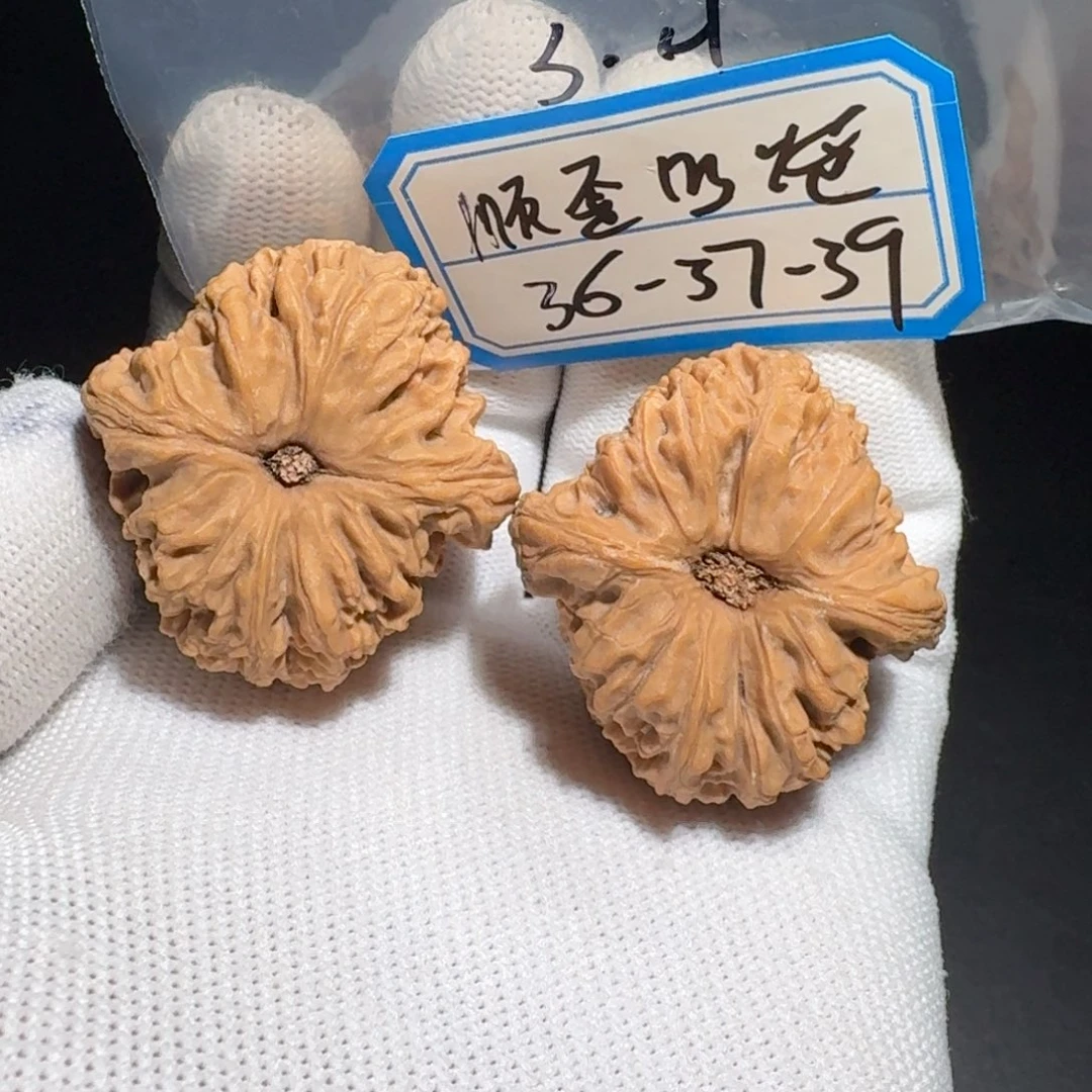 文玩核桃把件44号凹底高炮色差黄点