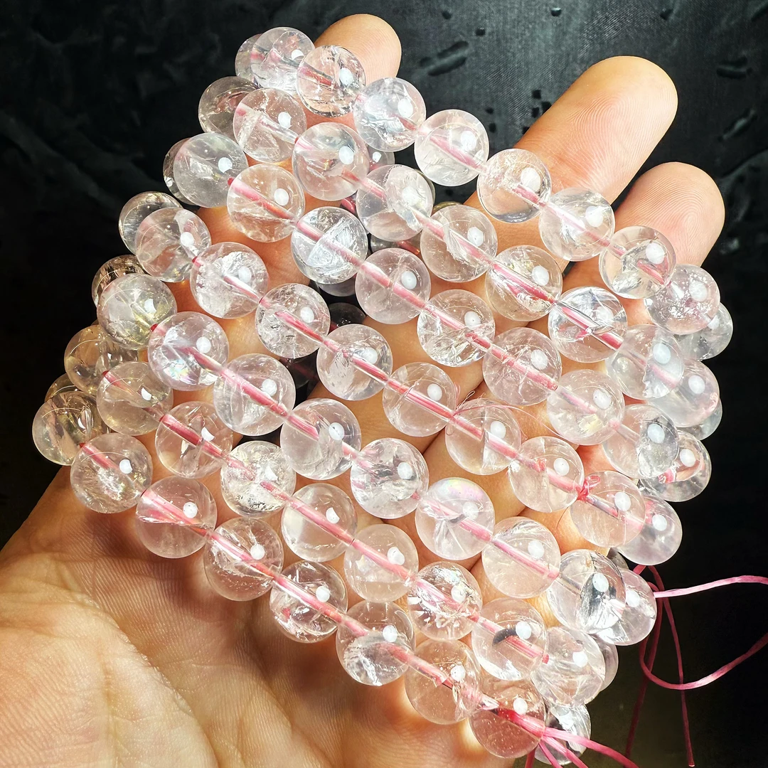 非金属玻璃吊坠 YS707 粉色玻璃圆球单圈SC