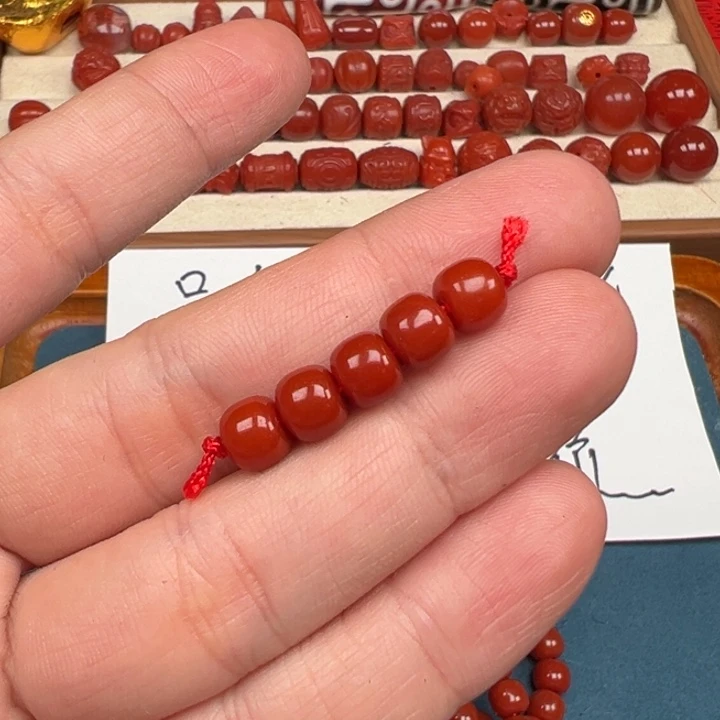 南红玛瑙老型珠卡7(5颗一组未镶嵌