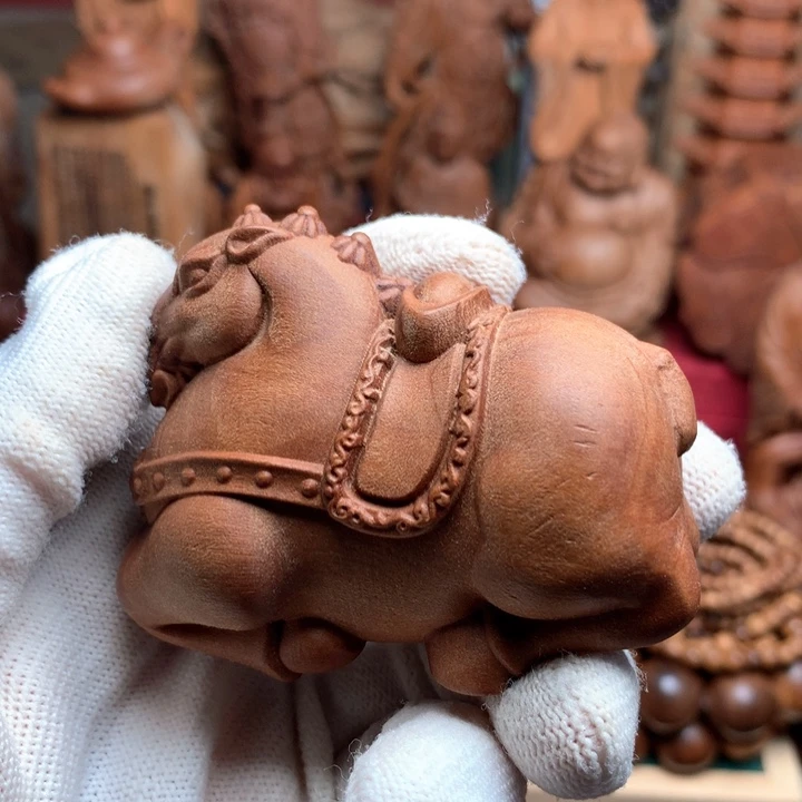 檀香木其他老山檀手把件吊坠微瑕