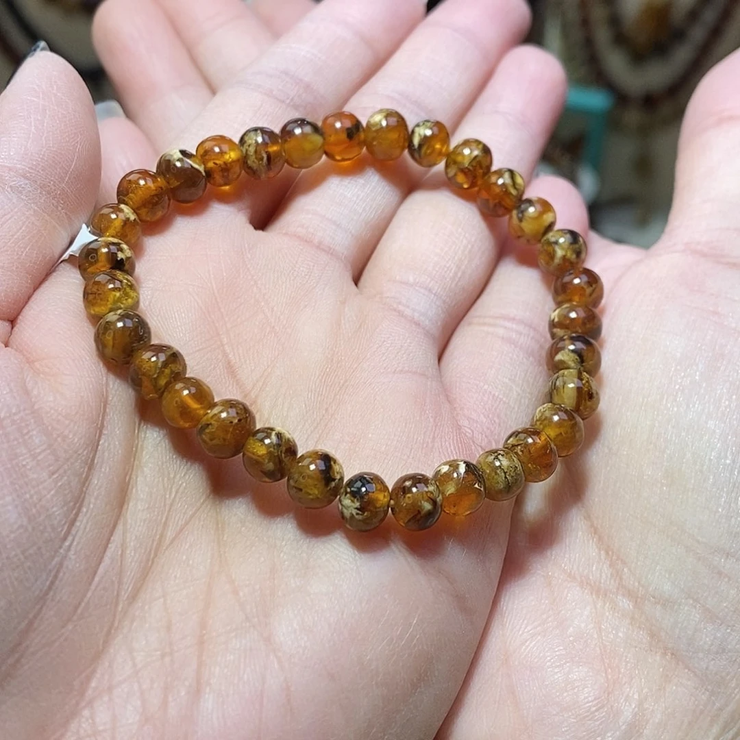 琥珀未镶嵌裸石金底溶洞6福利