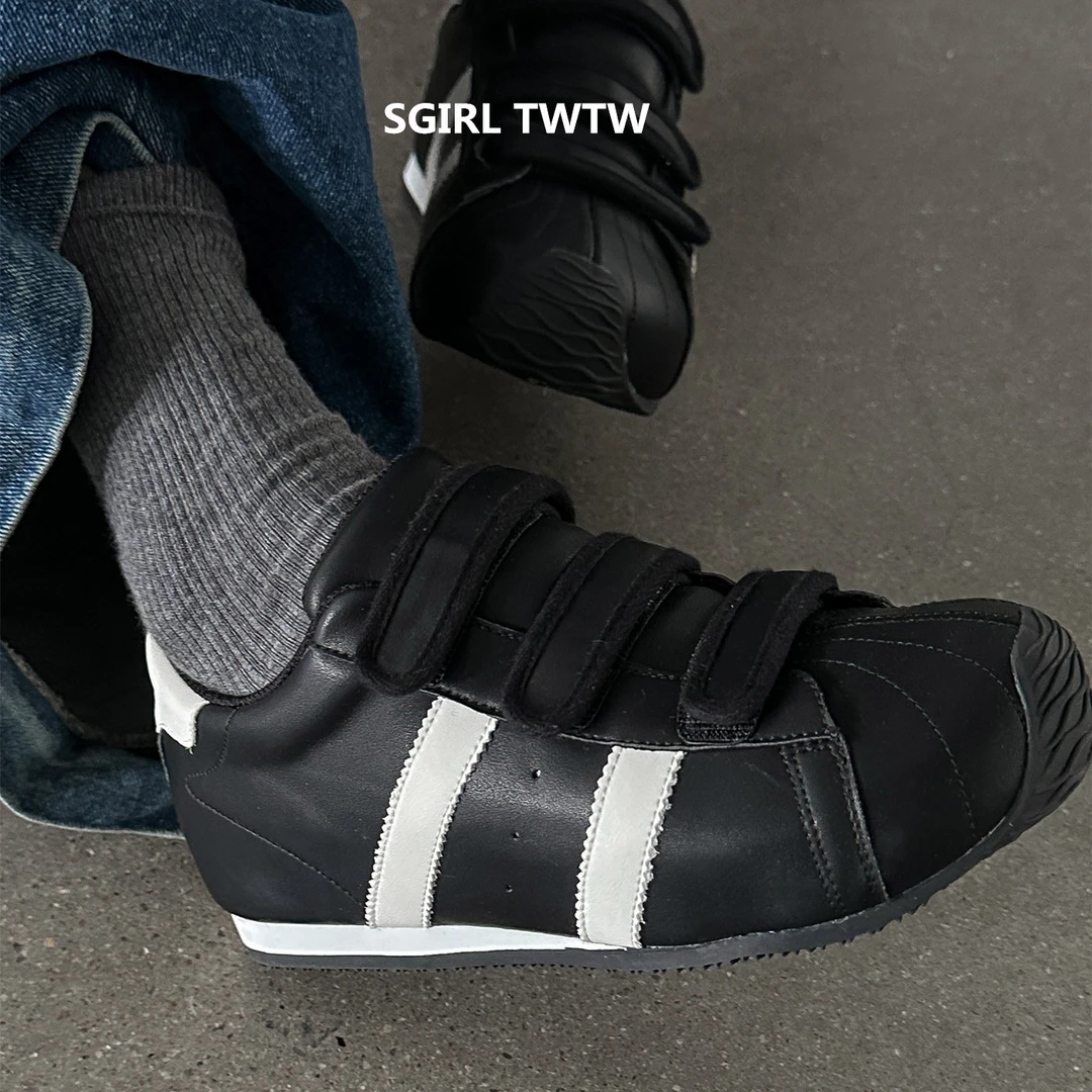 SGIRL TWTW2025年秋季新款真皮魔术贴平底时尚休闲鞋老爹鞋女鞋潮
