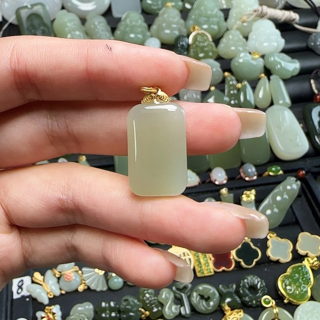 和田玉银S925镶嵌颈饰