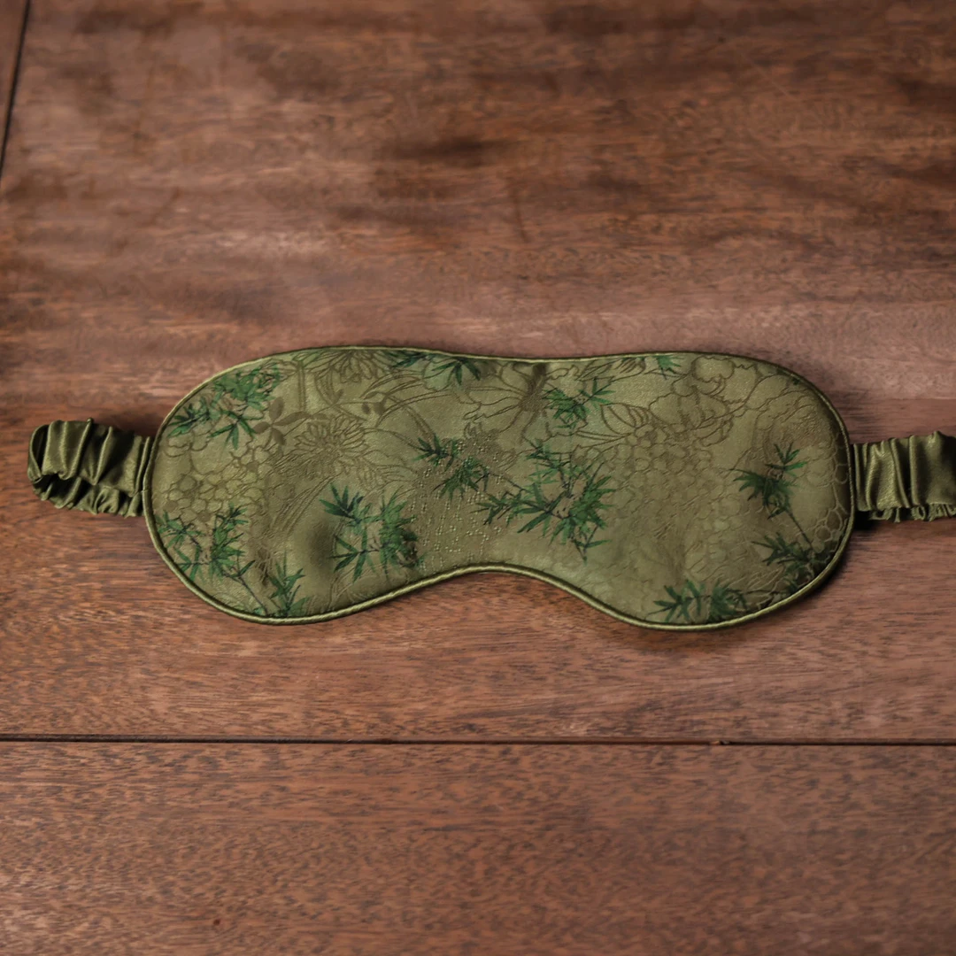 【悦生活】【小翠竹】真丝红云纱眼罩（慢蓝S1146）