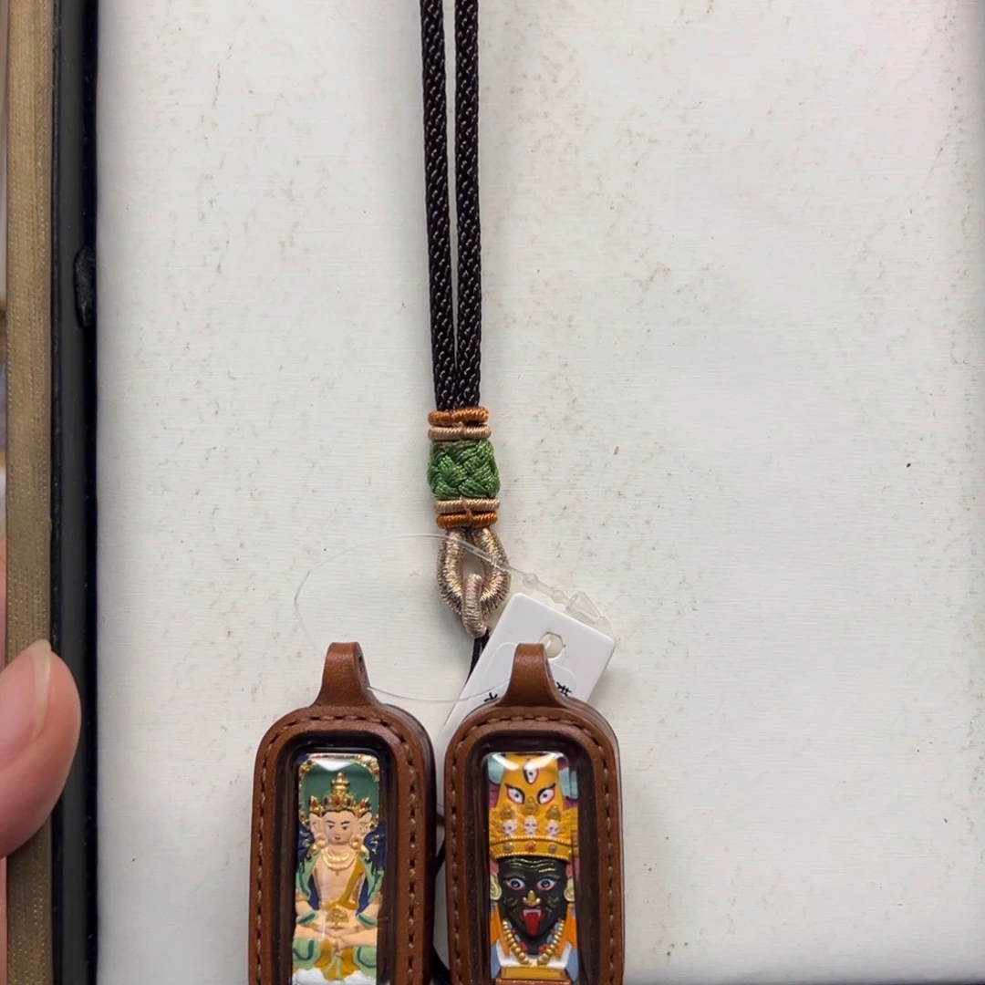 天***儿吊坠扎吉拉姆大日如来双面牛皮