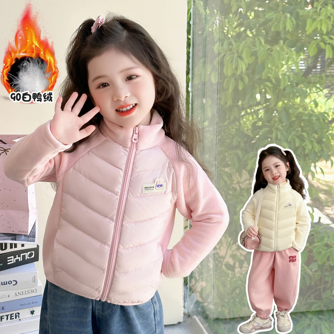 女童羽绒服内胆90绒白鸭绒冬季洋气宝宝外套冬装儿童羽绒校服神器
