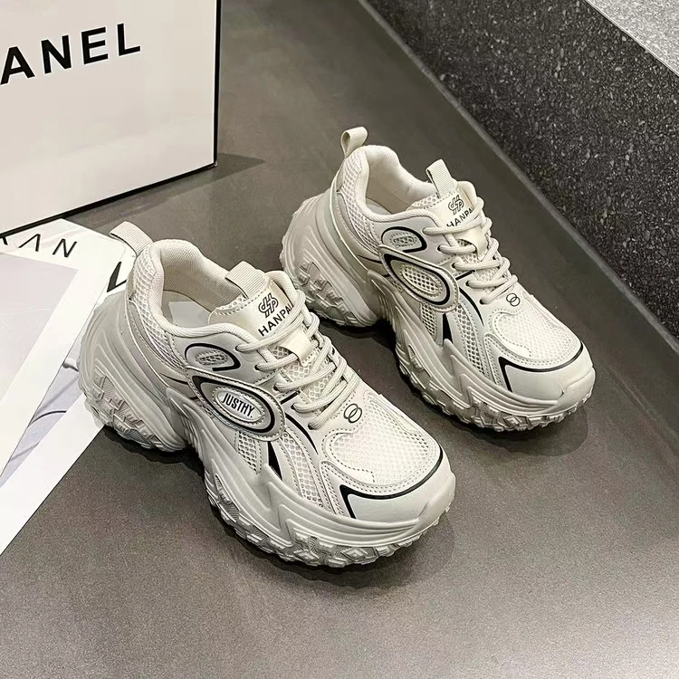 【跟高4cm】春季新款百搭舒适厚底老爹鞋休闲松糕鞋百搭舒适女鞋子